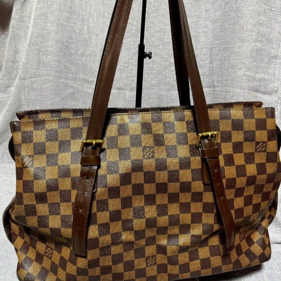 **Authentic** Louis Vuitton LV Tote Bag Chelsea Ebene Brown Damier - Picture 1 of 8